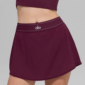 NWT ALO YOGA Match Point Skirt Burgundy